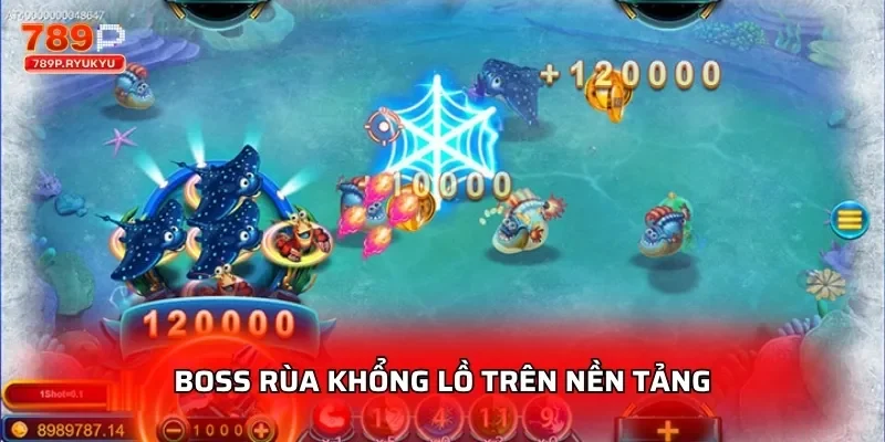 Boss rùa khổng lồ trên nền tảng